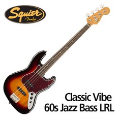 스콰이어 Classic Vibe 60s Jazz 베이스 기타 Fretless LRL, 3TS, 037-4531-500