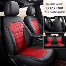 지프 랭글러 III 무제한 JK 2006 맞춤형 인조 가죽 카시트 커버, 08 Black Red, 1개