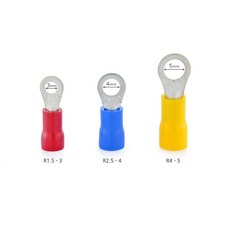 0단자 링단자 0형 터미널 PG 절연 압착단자 Insulated Ring Terminal, R1.5-3, 100개