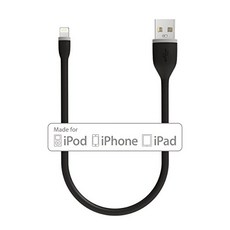 사테치 플렉시블 애플 MFi 인증 라이트닝 USB 충전 케이블 - 아이폰11 Pro Max/11 Pro/11 Xs Max/XS/XR/X 8 Plus/8(10인치 블랙)과 호환 미국 멀티포트-622710, 10인치, 블랙입니다. - awk3131