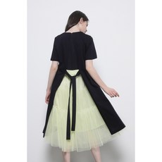 메쉬 스커트 저지 원피스 (PW2B3WOP660WNY)