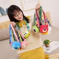 일한 캐릭터 실리콘 동전지갑 여성 미니 동전 지갑 크로스백 잡동사니 조절 가능