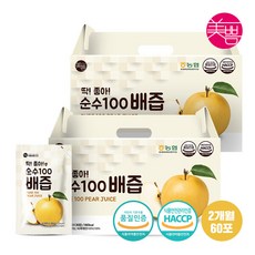 딱좋아 국내산 나주 순수 100 배즙 90ml 2박스 (총 60포)