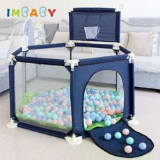 IMBABY Playpen-어린이 놀이 틀 아기 놀이터 접이식 안전 울타리 공 수영장 여행 농구 후프 어린이용 텐트 체육관, Red - 아기미니텐트