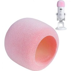 블루 예티 및 프로 마이크를 위한 팝 필터윈드 스크린 거품 마이크 커버를 통한 혼합물 필터링 히싱 노이즈, 퍼지-핑크, 1개
