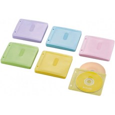 영국직배송 CD/DVD 양면 저장용 엘레콤 비 짜임 미디어 케이스 60팩 파일링용 홀 2개 /5색 어포트/CCD-NBWB120ASO, 단일옵션