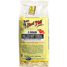 Bob's Red Mill 5 Grain Rolled Hot Cereal 밥스레드밀 롤드 핫 시리얼 16oz(454g) 4팩, 1개, 454g