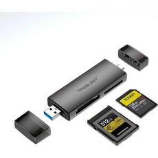 CFExpress 유형 B 및 SD UHSII 듀얼 슬롯 메모리 카드 리더 USB 3.2 10Gbps C A 포트 2개 iPhone 15 Pro/iPad Pro/PC/노트북/스, 1개