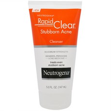 뉴트로지나 래피드 클리어 안 없어지는 여드름 제거 강도 5.0 액량 온스 (147 ml), 1개, 상세내용 참조