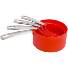 IKEA 디저트 측정 컵 4세트 빨간색 스테인리스 스틸, 1