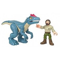 Fisher-Price Imaginext 쥬라기 월드 알로사우루스 &amp; 레인저 그림 2-팩 3세 이상 취학 전 아동 대상:, 단일옵션