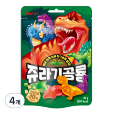 청우식품 쥬라기 공룡 젤리, 80g, 8개