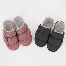 [슈플랜] 패딩 셔링 퍼 슬리퍼 털슬리퍼 방한 사무실 퍼슬리퍼 2color S-00A