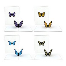 심플 3D 입체 팝업카드 4개 세트 옵션 택1 Lovepop Notecard 4-Pack Pop Up Cards, 본문참고, 옵션 2 Size = Butterfly