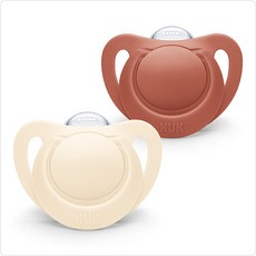 누크 For 네이처 친환경 노리개젖꼭지 쪽쪽이 2+2 세트 (단계 색상 선택), 1.1단계 그린&베이지 2개입, 2.1단계 그린&베이지 2개입