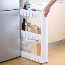마감 풀리 사이드 갭 스토리지 심 모바일 냉장고 선반 욕실 화장실 주방, 3layer white|CHINA, 3layer white, 1개