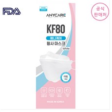 애니케어 KF80 황사 마스크 대형 100매 + 동아제약 가그린 10ml 3포 증정 ~16시 주문, 화이트