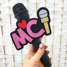 MC 사회자 마이크 네임택_방송 소품, 진핑크 - 엠씨