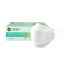 그린핑거 편안한 비말차단 마스크 소형 KF-AD, 30개입, 3개, WHITE(화이트)