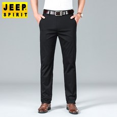 JEEP SPIRIT 지프 스피릿 바지 남성 여름 편안한 캐쥬얼 디자인 남자 팬츠 긴바지 통기성 면 여름바지 스트레이트 캐주얼 여름팬츠 느슨한 단색 얇은 바지 015A