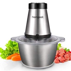 무료배송 닌자블렌더 업소용믹서기 초고속블랜더 코스트코HomgeekMiniChopper 푸드프로세서미트그라인더1.8L 300W 바이레벨블레이드4개 2단 이유식 육류 양파 야채용, 단일옵션