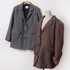 위니인터내셔날 011 투톤오버핏울모직자켓 빅사이즈의류 코트 숄카라 정장재킷