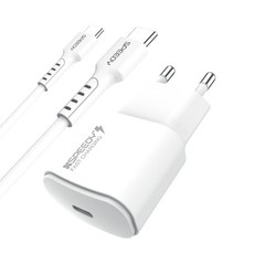SPEEDY PD 20W 고속 충전기 CtoC 25W 케이블 세트, 화이트, 1세트