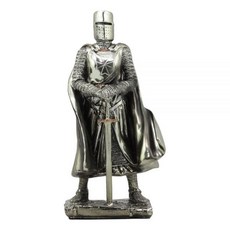 Ebros 신성 로마 제국 망토 십자군 기사 검 조각상 17.8cm7인치 높이 수트 경비대에 서 있는 갑옷 왕의 중세 시대 장식 조각 USA배송