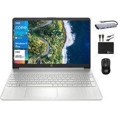 HP 15 노트북 2024 비즈니스 15.6인치 FHD 디스플레이 쿼드 코어 인텔 i51135G7비트 i71065G7 Iris Xe 그래픽스 16GB RAM 512GB SSD, 32GB RAM + 1TB SSD