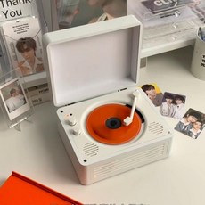 레트로 CD 블루투스 올인원 오디오 스피커 플레이어 스테레오 사운드 음악 기기 고음질, 바이탈리티 버전 화이트 충전 모델, 1개, 바이탈리티 버전 화이트 충전 모델