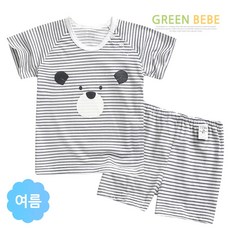그린베베 국내생산 영유아 여름용 퓨어곰 쟈가드내의(반팔)