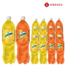 미린다 오렌지&파인애플 1.25L X 각6개(총12개) 탄산음료 과즙탄산 탄산 음료수 혼합음료 파인애플맛 오렌지맛 과즙, 12개