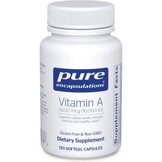 퓨어인캡슐레이션 미타민A Pure Encapsulations Vitamin A 3 000mg(10 000 IU), 1개, 120정