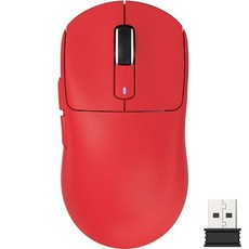  ATTACK SHARK X3 경량 무선 게이밍 마우스 트라이모드 2.4G/USB-C 유선/블루투스 최대 26K DPI PAW3395 광학 센서 Kailh GM8.0 스위치, Red 