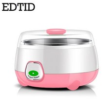 DMWD 자동 전기 요구르트 메이커 0.8L 스테인레스 스틸 라이너 컨테이너 나토 쌀 와인 발효기 DIY 레벤 기계, 02 분홍색, 1개