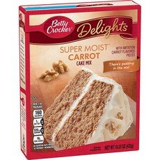 Betty Crocker Super Moist Cake Mix Carrot 베티크로커 슈퍼 모이스트 케이크 믹스 캐롯 432g, 1개