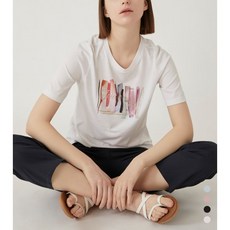 올리비아로렌 / 원포인트 티셔츠 VVBASYM4271 / 애플아울렛 ( 화이트 )