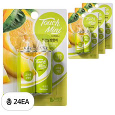 리빙굿 터치미니 화장실 방향제 레몬향 리필, 26ml, 24개