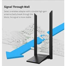 [해외] 재고! 19MBPS 5GHZ USB3.0 WIFI 어댑터 듀얼 밴드 외부 2 * 6DBI WIFI 안테나 동글 데스크탑노트북PC LAN 어댑터 카드 AP, 상세내용표시