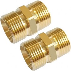 2개 브라스 압력 세척기 커플러 M2214mm 수나사 x 38인치 NPT 4500PSI 미터법 육각 너트 커플링 어댑터 피팅, M22-14mm Male x M22-14mm Male