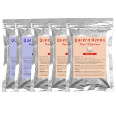 퀸즈 펄 시그니처 천연헤나염색약 Queens Pearl Signature Henna, 5개, 레드3&브라운2
