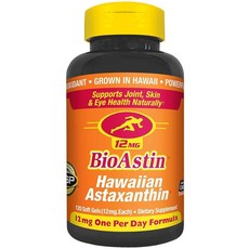 바이오아스틴 아스타잔틴 12mg 120ct - 운동 회복 ＋ 관절 피부 눈 건강을 자연적으로 지원 - 100％ 하와이산 프리미엄 항산화제 kkj Ca, 1개, 120정