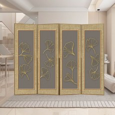 돌잔치병풍 제사 가림막 인테리어 명절 미니병풍 4폭, 유백색(결정 우드) 4개 50x180 CM