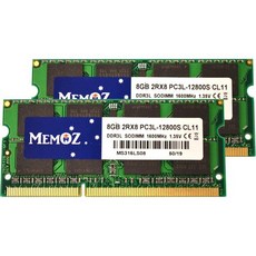 16GB DDR3L RAM 2x8GB 노트북 PC3L 12800 메모리 SoDimm 1.35V 204 핀 메모즈 5년 보증, 2개