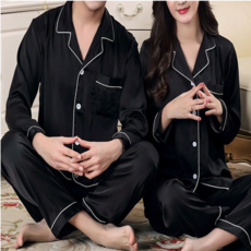 나도잠옷 실크무지커플파자마