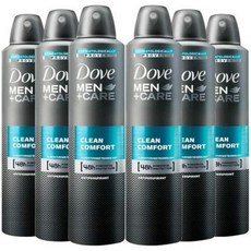 Dove 도브 남성 케어 클린 컴포트 스프레이 국제 버전 250ml 6팩, Dove 도브 남성 케어 클린 컴포트 스프레이 국제 버, 6개