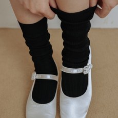 도넛바이닐샵 loose middle socks - black