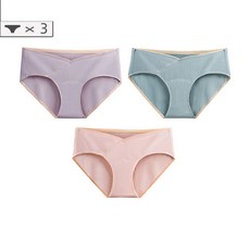 임산부 팬티 세트 순면 얇은 심플 캐주얼 속옷 노라인 임신 팬티 세트 3피스