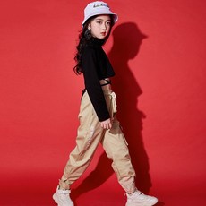 S0013아동댄스 힙합 아동 무용복 남녀 공연복 WWJ13, 블랙A