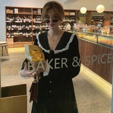 밀찾기 여성의류 학원 무드 플랫카라 블랙 헵번풍 소흑